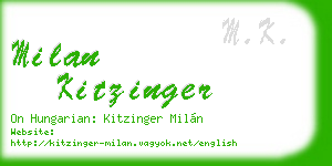 milan kitzinger business card